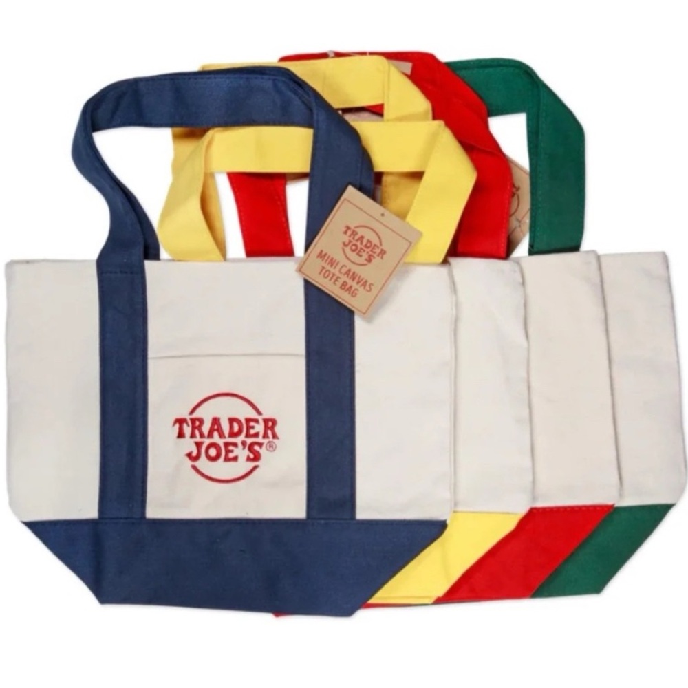 Trader Joe’s Mini Pastel Canvas Tote Bag - Picture 6 of 7